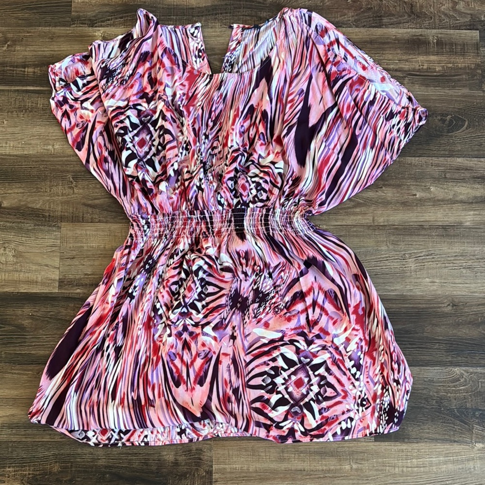 Vibrant Pink Patterned Women's Top